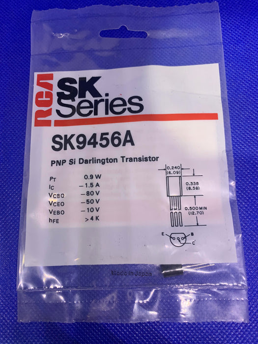 RCA SK9456A PNP Si Darlington Transistor 0.9W 1.5A