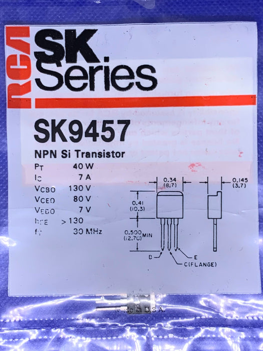 RCA SK9457 40W 7A NPN Si Transistor