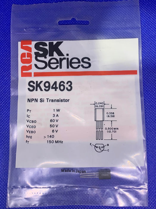 RCA SK9463 NPN Si Transistor 1W 3A 3PIN