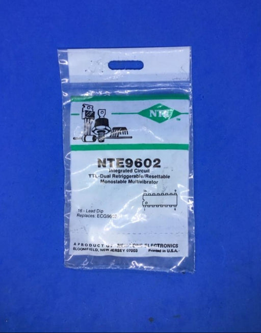 NTE Electronics NTE9602 IC TTL-Dual Retriggerable/Resettable Monostable Multivibrator 16-Lead Dip (replaces ECG9602) - EcoTech Solutions Inc.