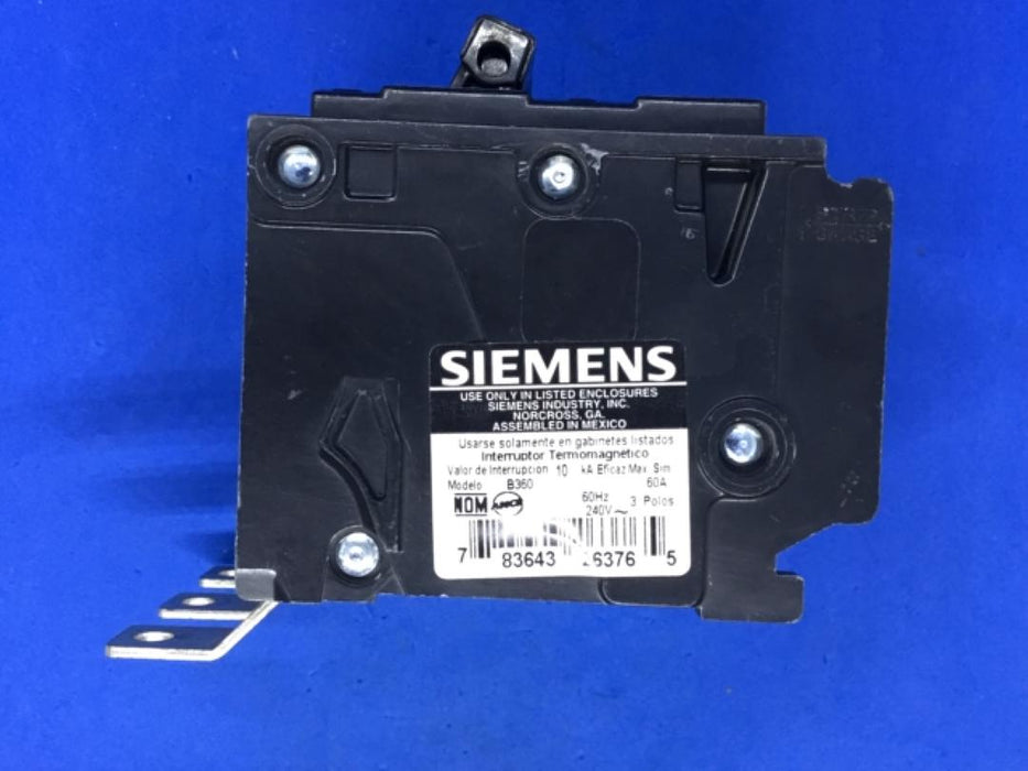 Siemens B360 60 Amp 3 Pole 240V Bolt in Breaker