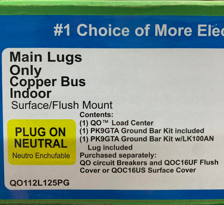 Square D Circuit Breaker Load Center QO112L125PG 125Amps (12spaces/12circuits)