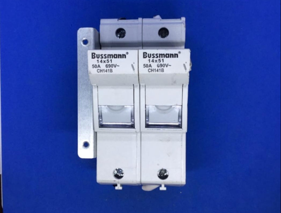 BUSSMANN CH141B 50A Rail Mount Fuse Holder For 14 x 51mm Fuse, 690 V ac