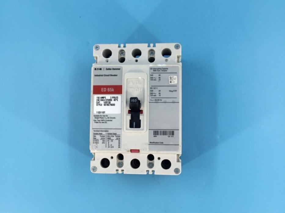 Eaton ED65k 150AMP 3POLE 240VAC/ 125VDC ED3150 Breaker