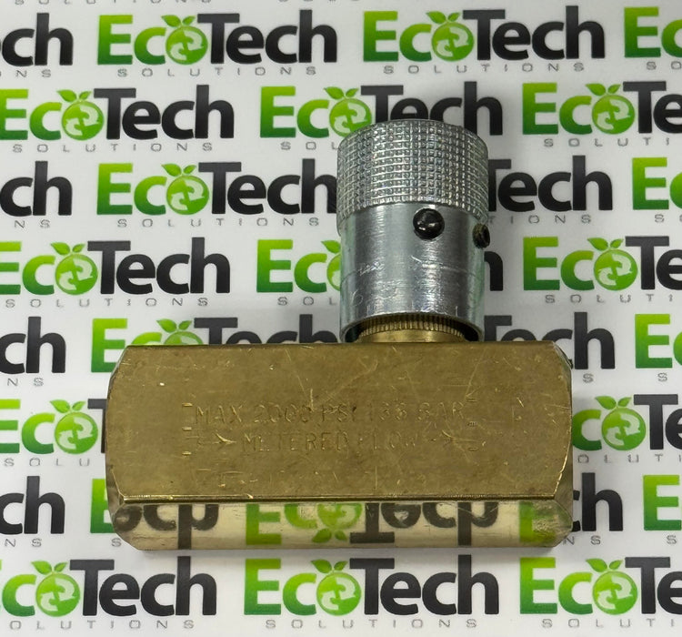 Parker F800B FLOW CONTROL VALVE 15 GPM MAX. FLOW 2,000 PSI MAX. PRESSURE BRASS