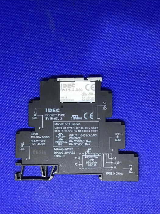 IDEC SV1H-07L-3  RELAY SOCKET FOR RV 110-125 VAC/DC 6 AMP 5 CONNECTIONS DRM