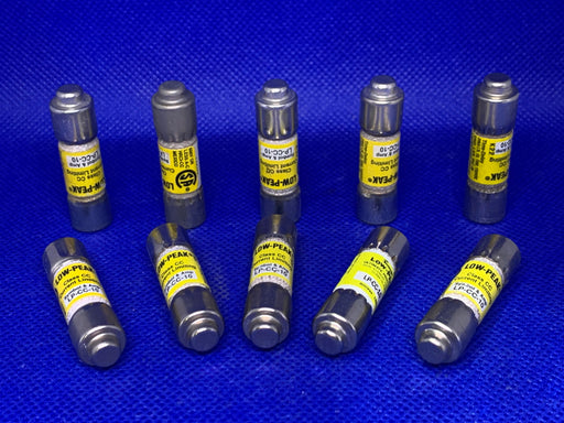 10 pack BUSSMANN LP-CC-10 Low-Peak 10 AMP Class Cc 600V Fuses - EcoTech Solutions Inc.
