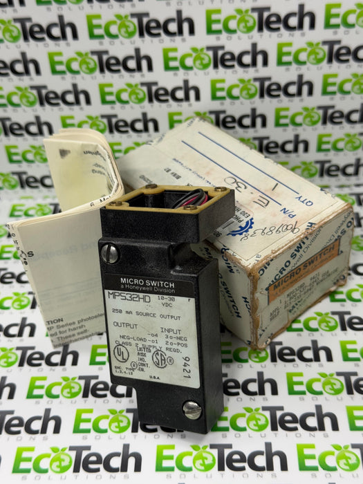 HONEYWELL MPS32HD PHOTOELECTRIC BASE MODULE MP SERIES PLUG-IN 10-30 VDC PNP 3-WIRE