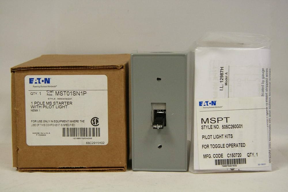 Cutler-Hammer MST01SN1P 1 Pole MS Starter W/ Pilot Light