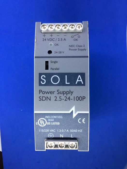 Sola/Hevi-Duty SDN2.5-24-100P Dc Power Supply 24Vdc 2.5A 47-63Hz