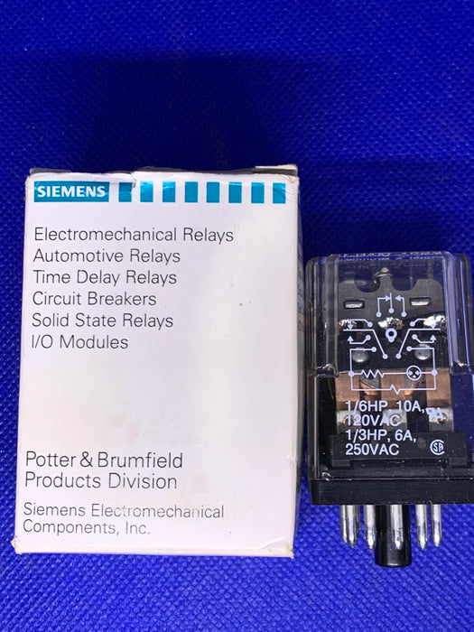 Potter & Brumfield OR SIEMENS KRPA-14AG-120 Relay KRPA-14AG-120V 1/3HP 120VAC