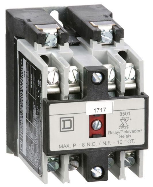 SQUARE D BY SCHNEIDER ELECTRIC 8501XO20V01 RELAY 600VAC 10AMP NEMA