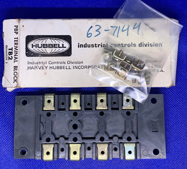 HUBBELL TB2 STANDARD TERMINAL BOARD PILOT DUTY 250V AC MAX TERMINAL SCREWS