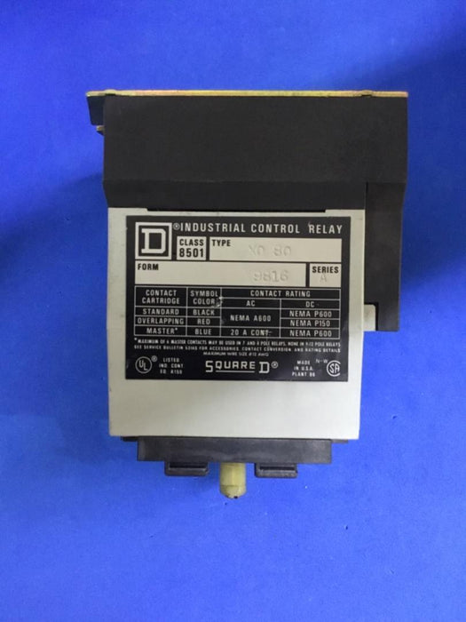 SQUARE D CONTROL RELAY 8501X080V03