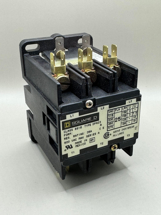 SQUARE D 8910DPA23 AC CONTACTOR SER A 35A 600V