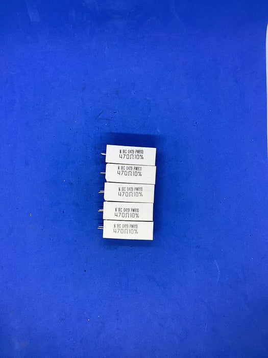 QTY (5)  470 Ohm 10W 10% RADIAL CEMENT WIREWOUND RESISTORS