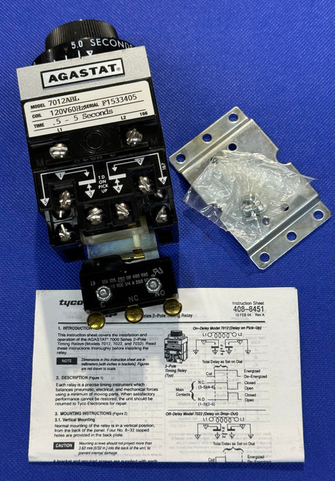 TE Connectivity 7012ABL Agastat - Time Delay Relay 10 amp 2-Pole .5-5 Sec