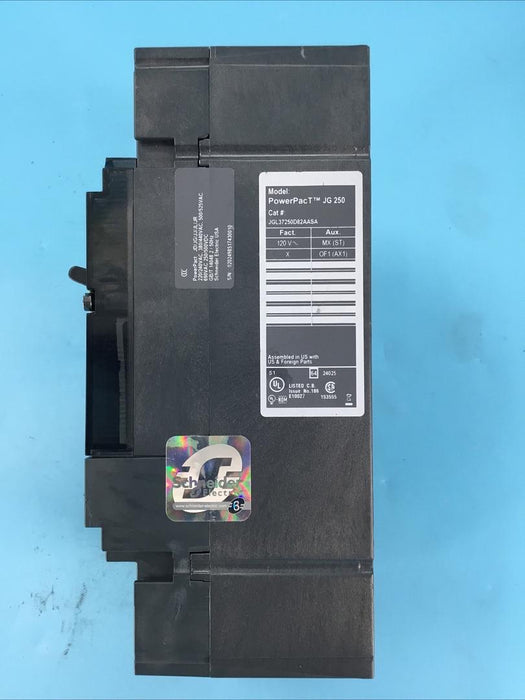 Square D JGL37250D82AASA Circuit Breaker, 250 Amp, 600 VDC,
