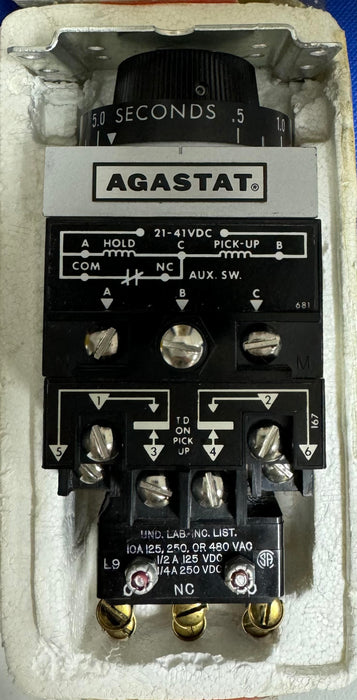 New Agastat 7012X5BLLC709 Timing Relay Coil 24-41VDC Time .5-5 Sec.