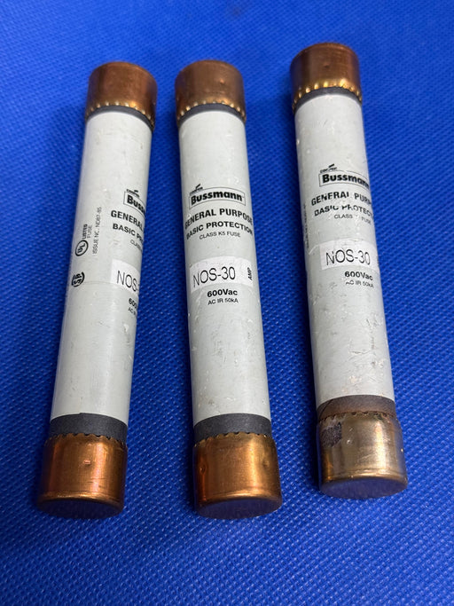 (1) BUSS NOS-30 / NOS30 Cooper Bussman One-Time Fuse 600VAC - EcoTech Solutions Inc.