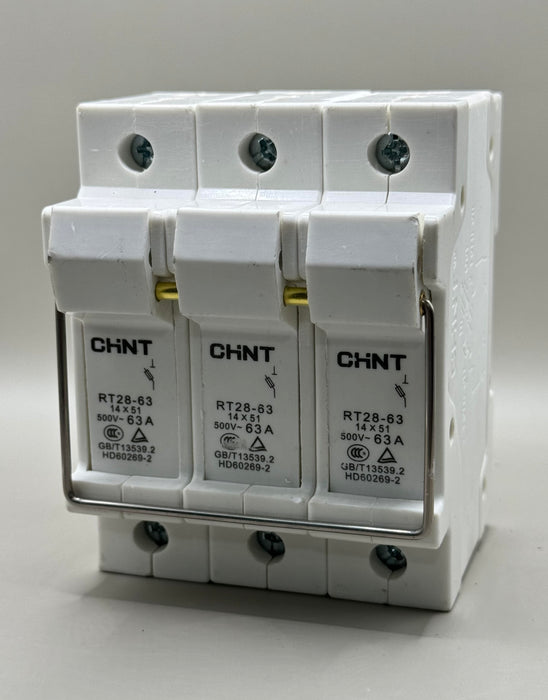 CHINT Fuse Base RT28-63, 3 Pole 500V 63A