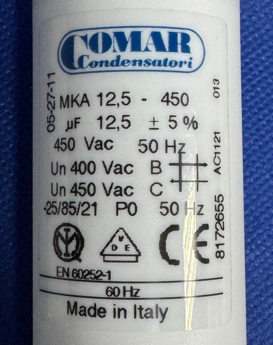 Comar Condensatori Motor Start Capacitor 450VAC EN60252-1 (Cut Cord)