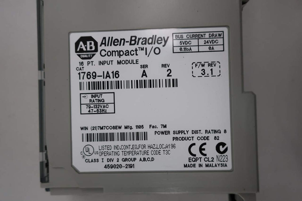 ALLEN BRADLEY 1769-IA16 Compact I/O Input Module 120V-AC