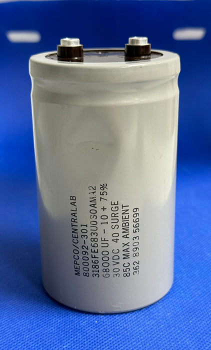 MEPCO 3186FE683U030AMA2 Capacitor 68000uF -10 +75% 30VDC (small dent)