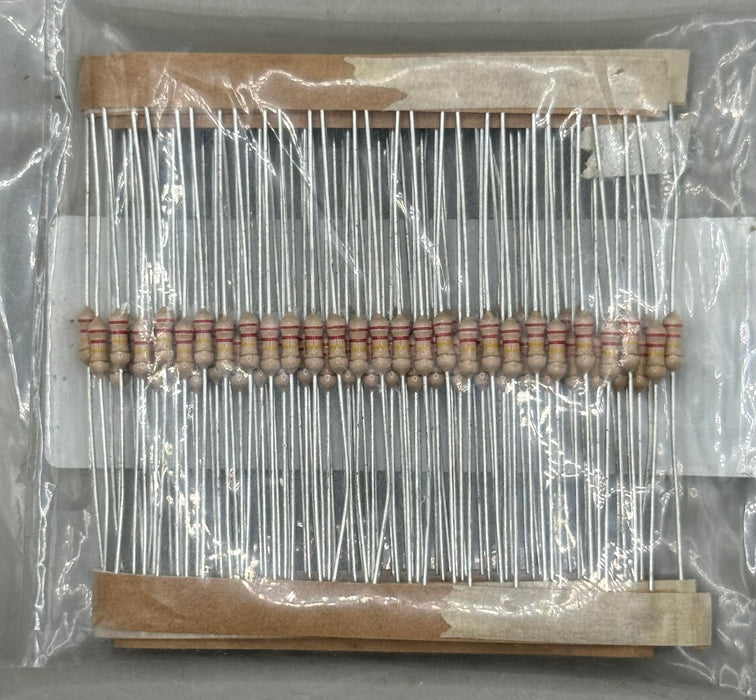 (100 pieces) 220 kOhms ±5% 0.25W, 1/4W Through Hole Resistor Axial (TR)