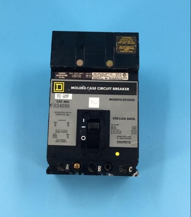 FA34090 Square D 90 Amp Molded Case Circuit Breaker 3 Pole