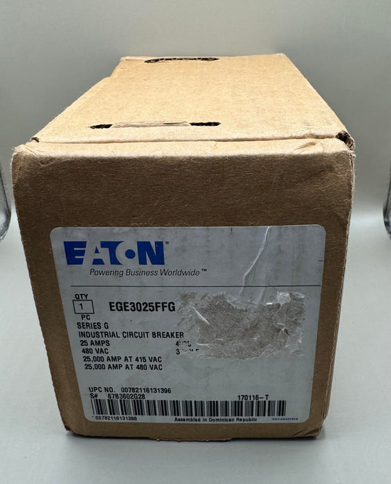 Eaton EGE3025FFG Series G Industrial Circuit Breaker 25 Amps 3 Pole 480 Vac