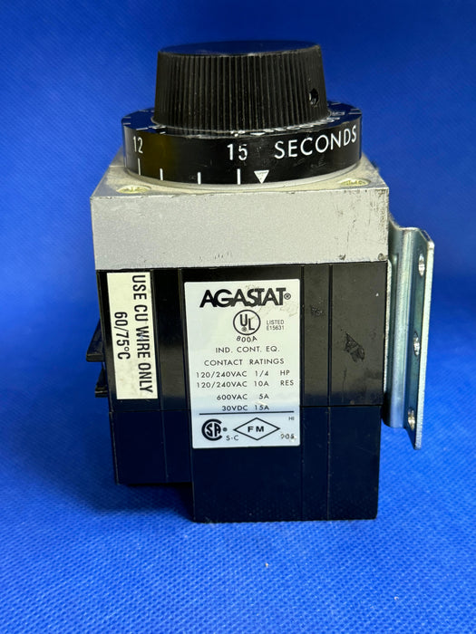 Agastat 7022AC Time Delay Relay 110/120VAC COIL 50/60HZ 1.5-15 SEC. RANGE (used)