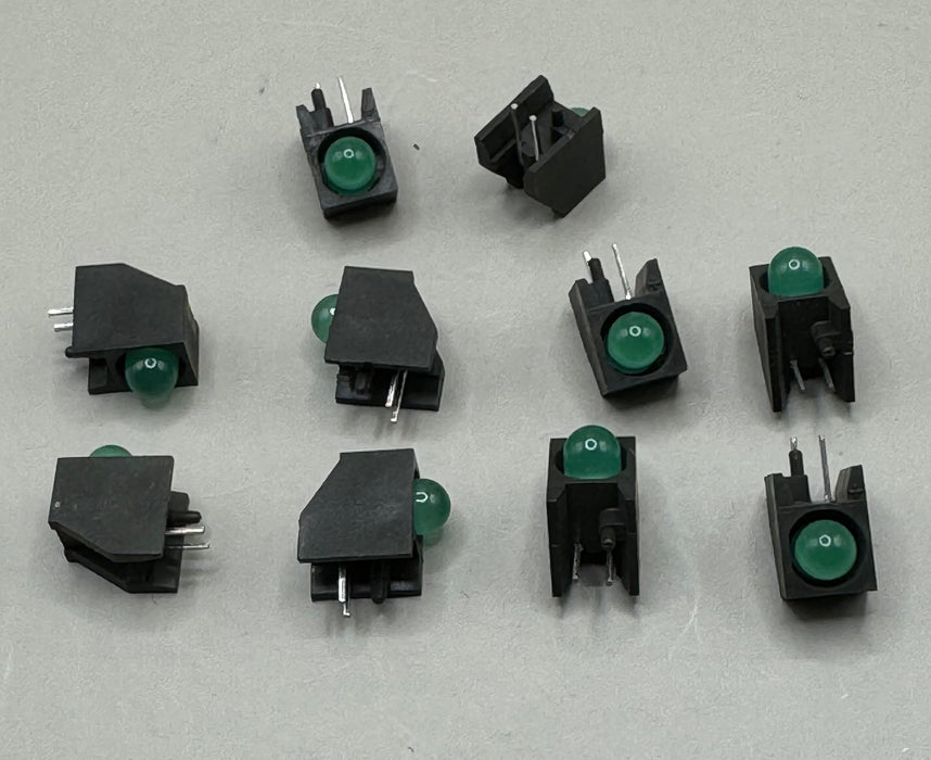 10pk LED, PCB, 5MM, GREEN, Circuit Board Indicators 550-2207F