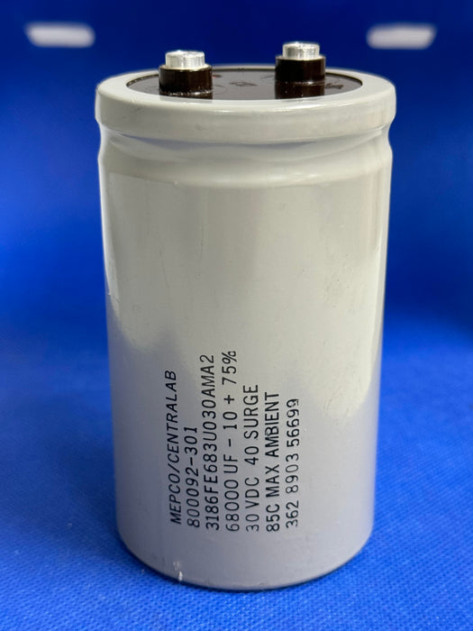 MEPCO 3186FE683U030AMA2 Capacitor 68000uF -10 +75% 30VDC 40 Surge 85C Max