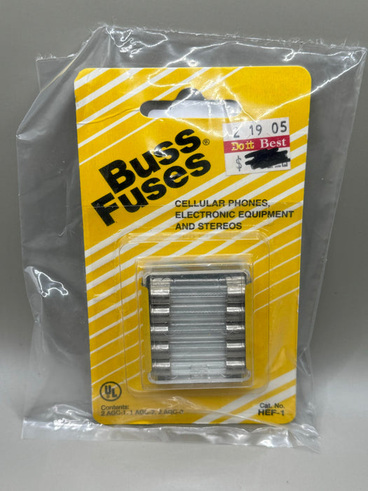 Cooper Bussmann HEF-1 Fuses. Cellular phones, electronic equipment and stereos