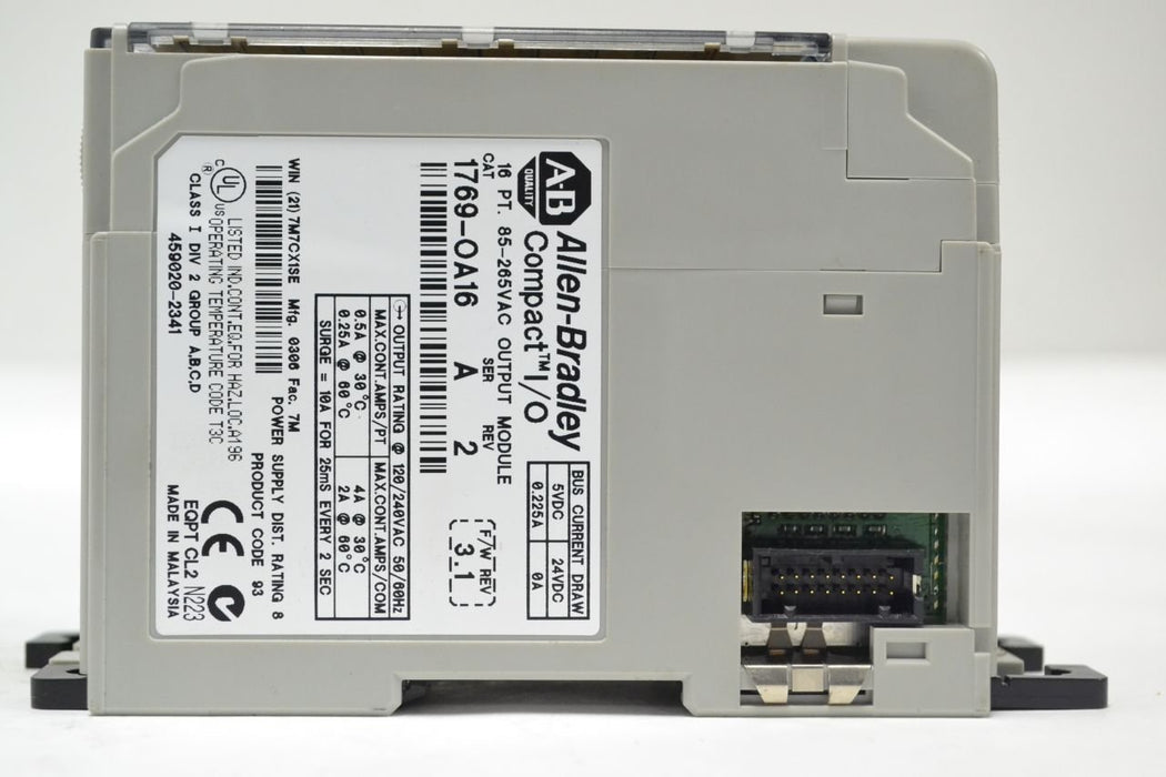 ALLEN BRADLEY 1769-OA16 COMPACT AC I/O OUTPUT MODULE SERIES A REV 2 B288224