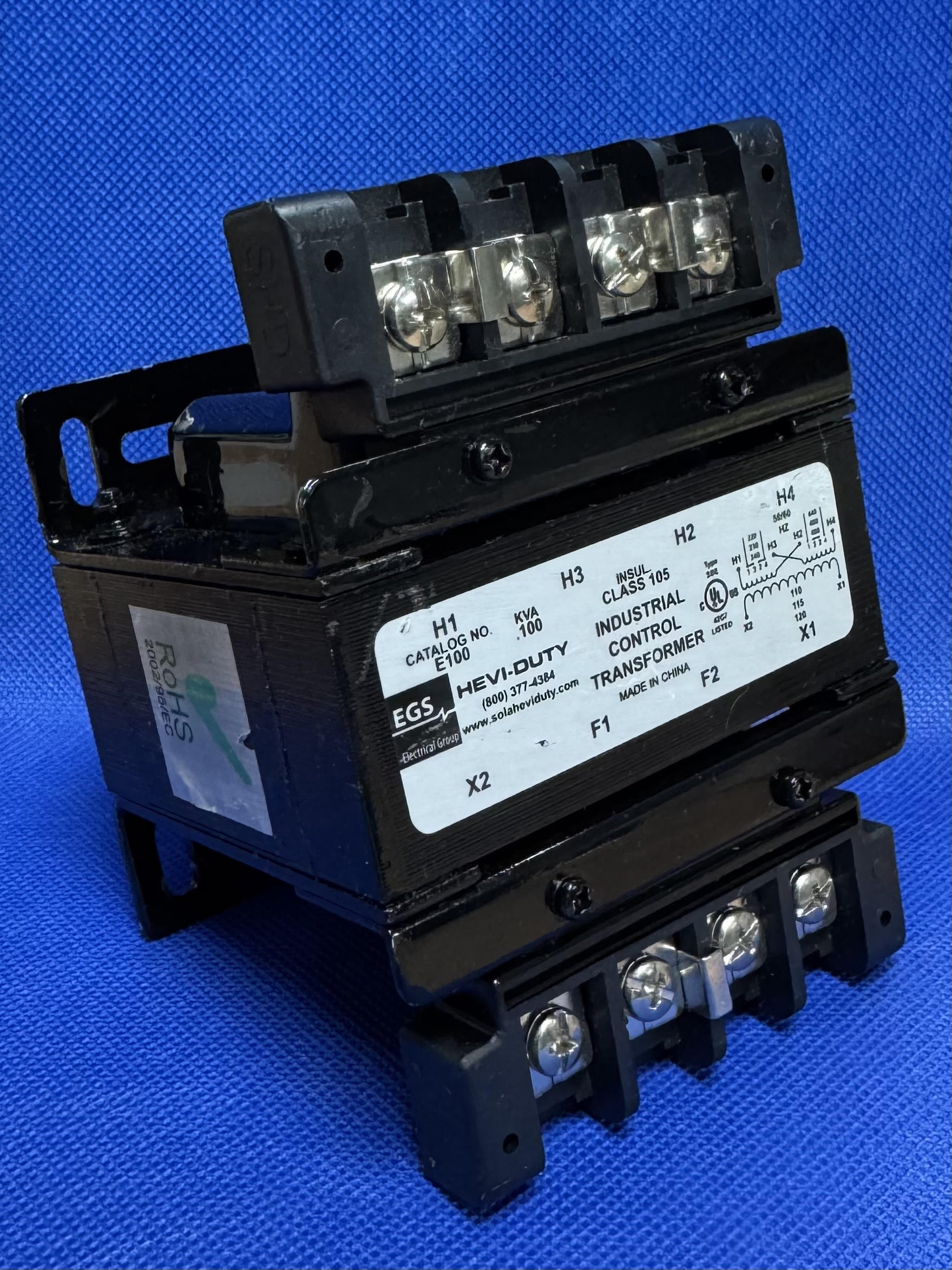 Transformador de control industrial EGS E100 Clase 105 Tipo SBE KVA .100