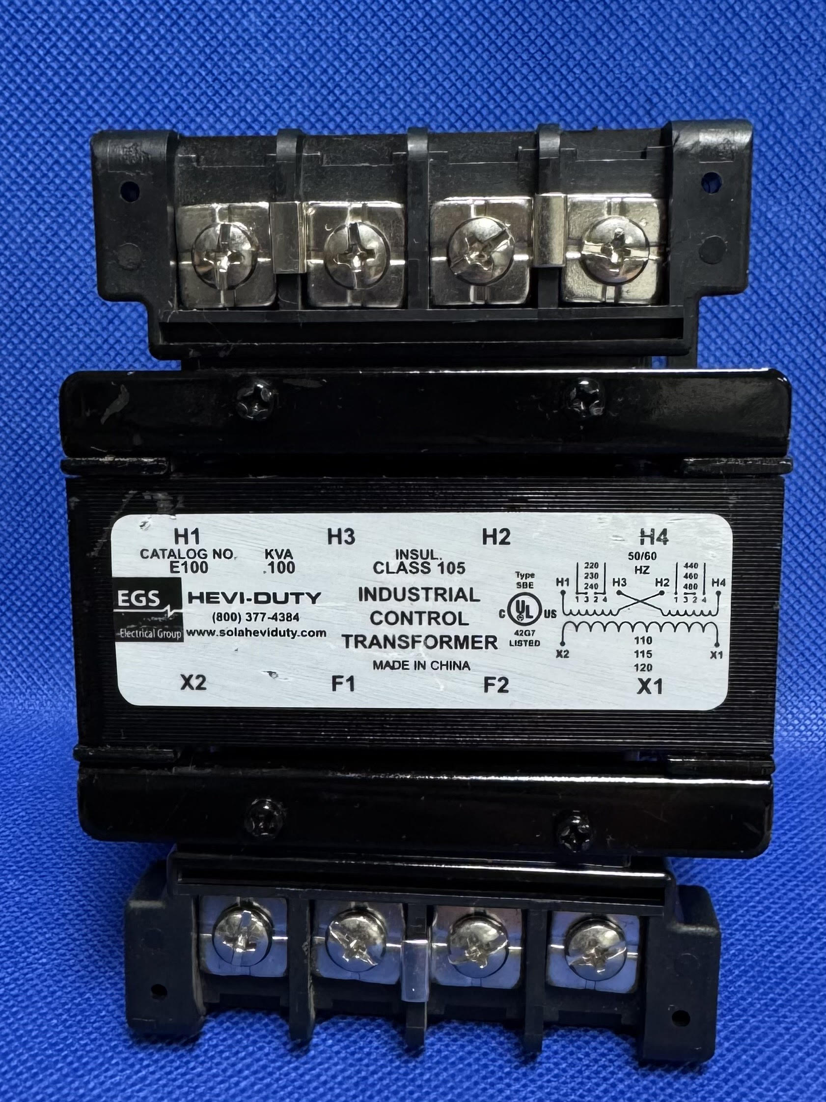Transformador de control industrial EGS E100 Clase 105 Tipo SBE KVA .100
