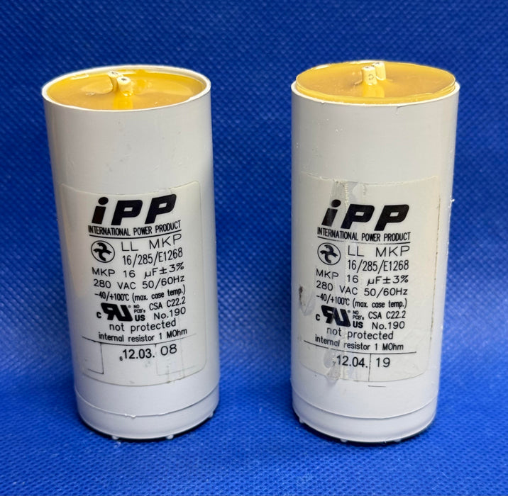 16285/E1268 Capacitor MKP 16uF +/-3% 280Vac 50-60Hz Internal Resistor (cut cord)