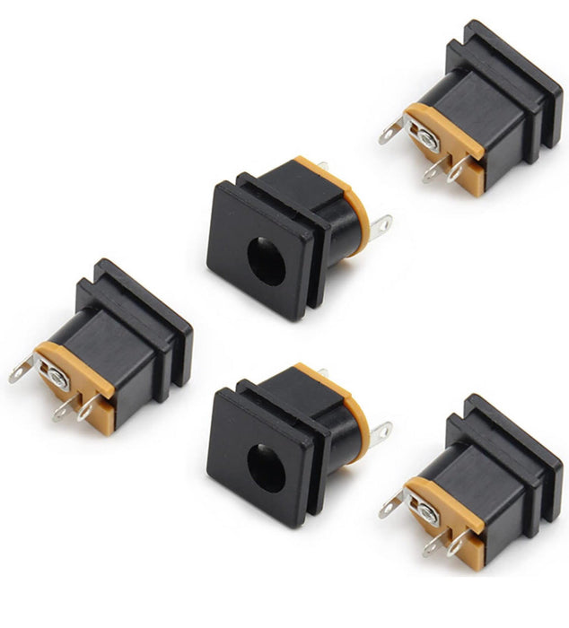 5pc 5.5x2.1mm DC Power Jack Socket Plug 3Pin Female Panel Mount Connector DC-015