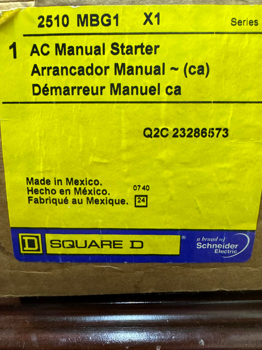 NEW SQUARE D AC Manual Starter 2510MBG1 2510MBG1V02P11X1 2HP 1 Phase M-0