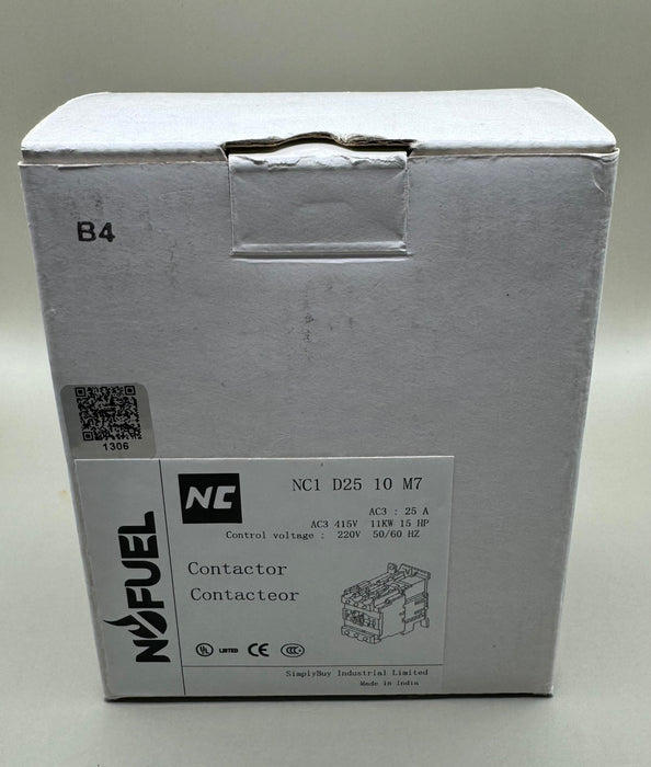 NOFUEL NC1D2510M7 Contactor 25 A 220V (same as Schneider LC1D2510)