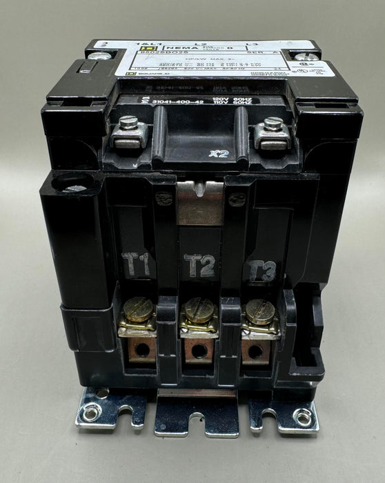 Square D 8502SBO2S Ser. A NEMA Size 0 3-pole contactor