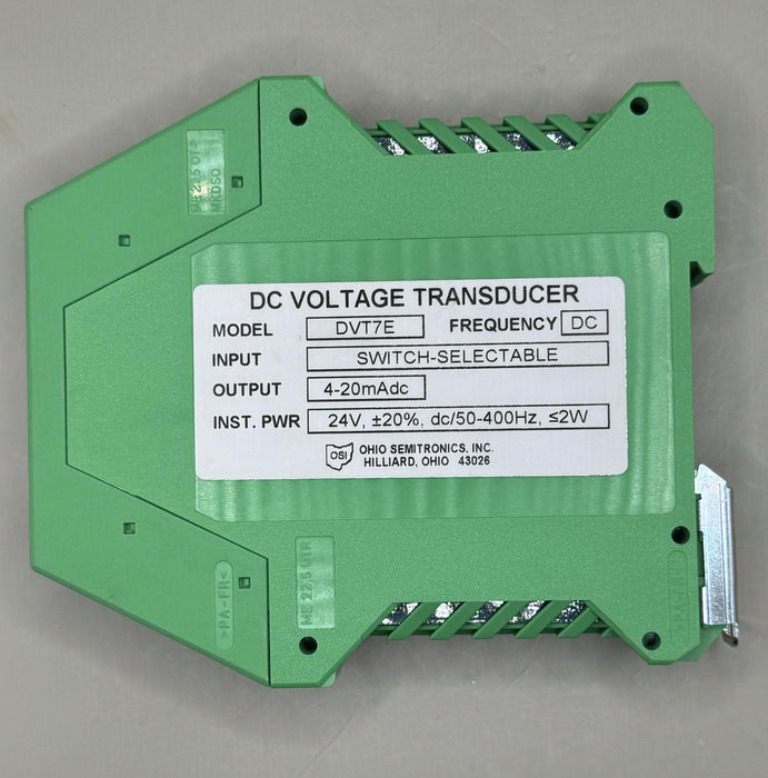 Ohio Semitronics DVT7E DC Voltage Transducer 4-20mAdc 24V, +/-20%, dc/50-400Hz