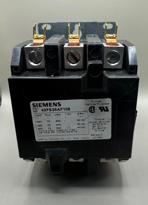 Siemens 42FE35AF106 Definite Purpose Contactor Series D