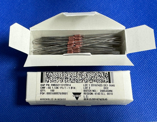 100 pieces Vishay RN55D1131FB14 CMF-55 1.13 1% T—1 B14 Resistor - EcoTech Solutions Inc.