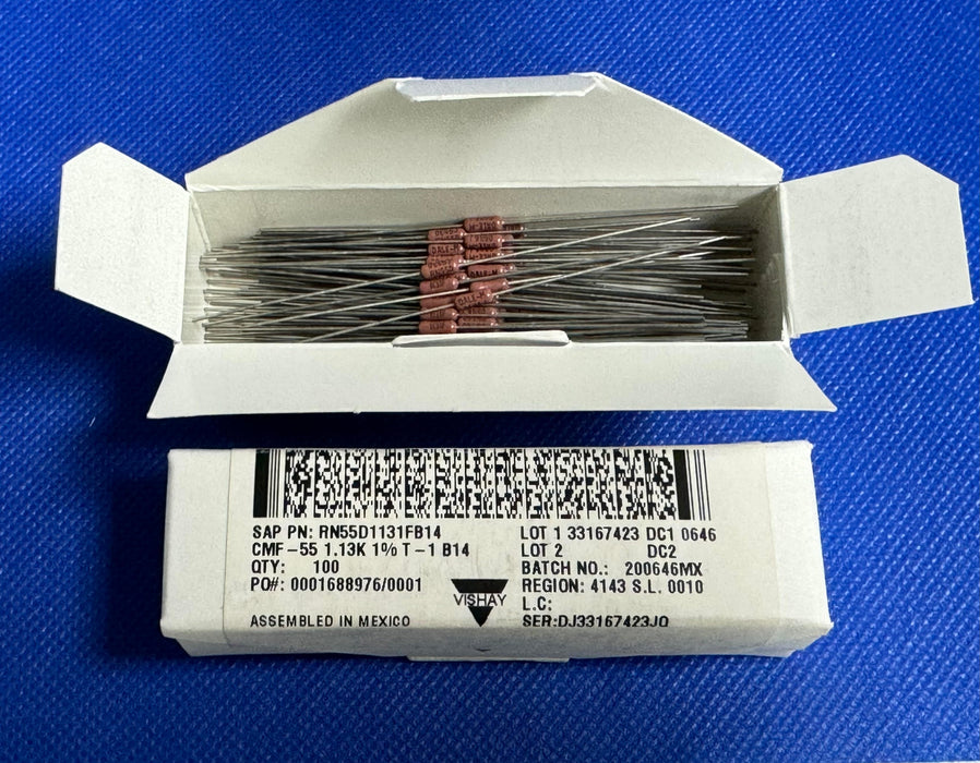 100 pieces Vishay RN55D1131FB14 CMF-55 1.13 1% T—1 B14 Resistor