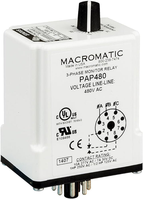 MACROMATIC CONTROLS PAP240 PHASE MONITORING RELAY SPDT 240VAC