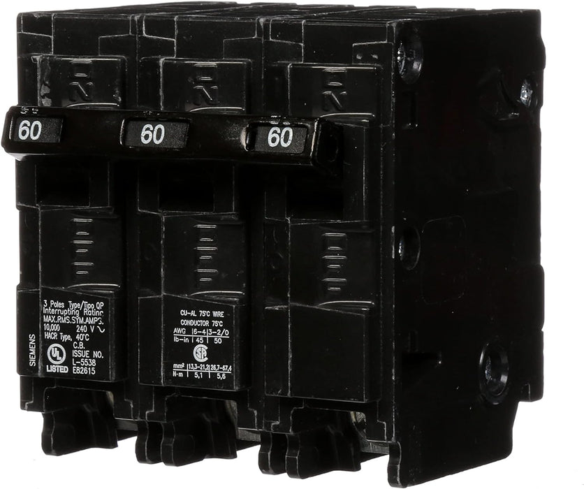 Siemens QP360 60-Amp Three Pole Circuit Breaker (3CNK7)