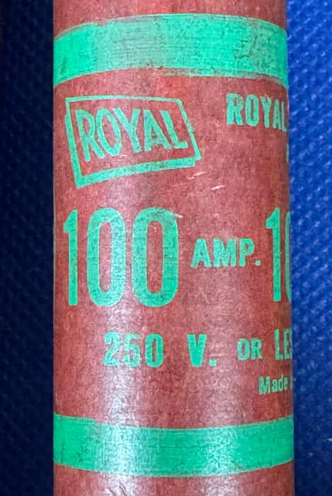 (1) Royal Electric Corp. 100 Amp 250 V or Less One Time Fuse